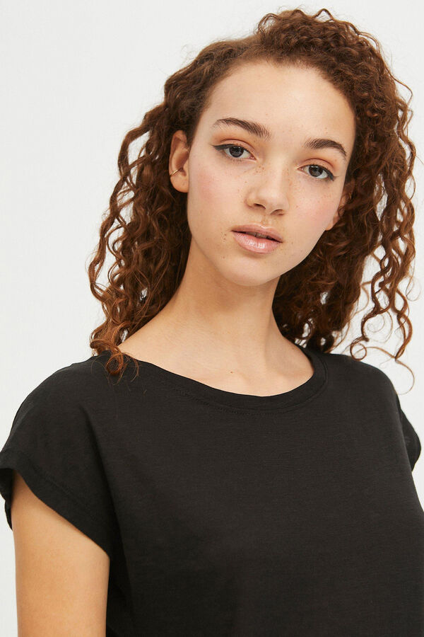 Inside Camiseta Botones Espalda negro