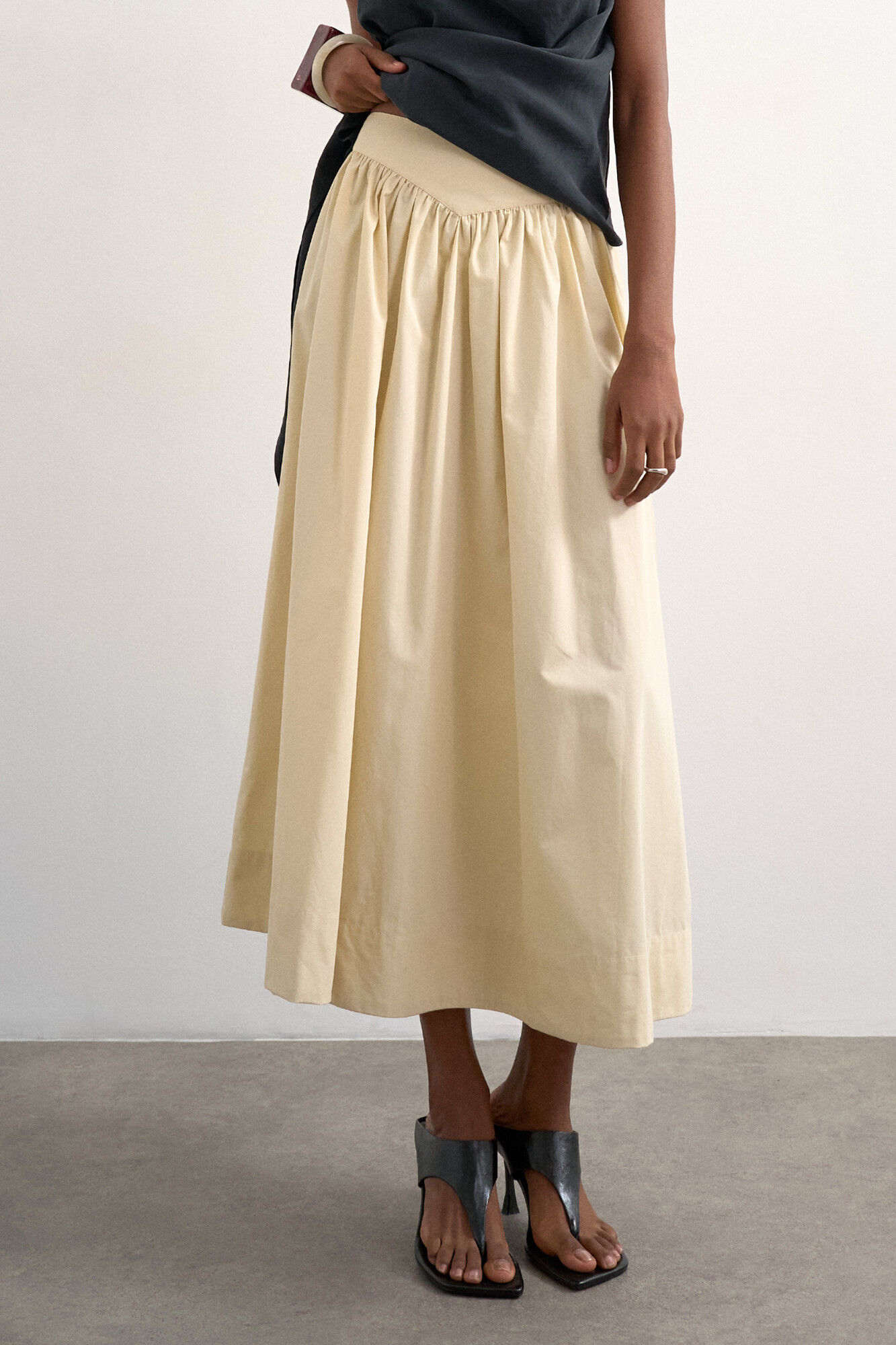 Topshop Saia comprida com detalhe franzido