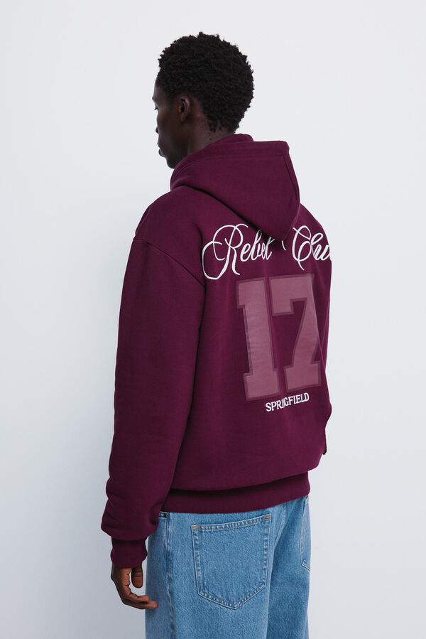 Springfield Sudadera capucha bordados burdeos