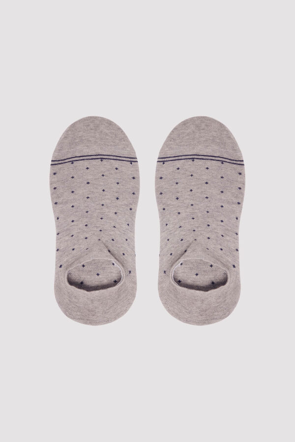 Springfield Calcet&iacute;n invisible lunares gris