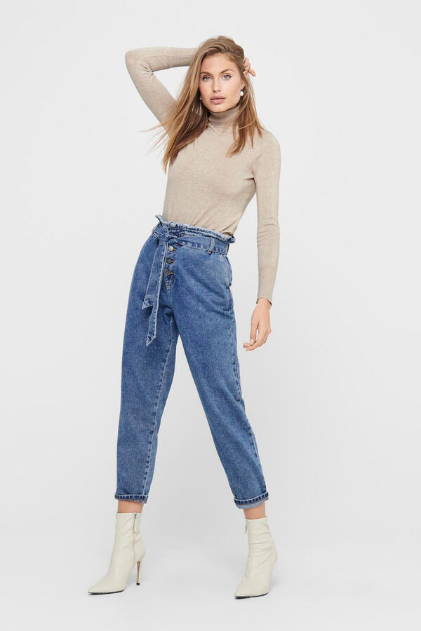 Only Jersey de cuello vuelto blanco