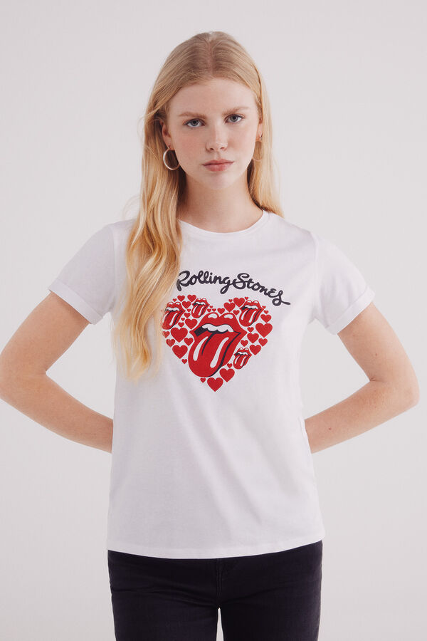 Springfield Camiseta "Rolling Stones" blanco