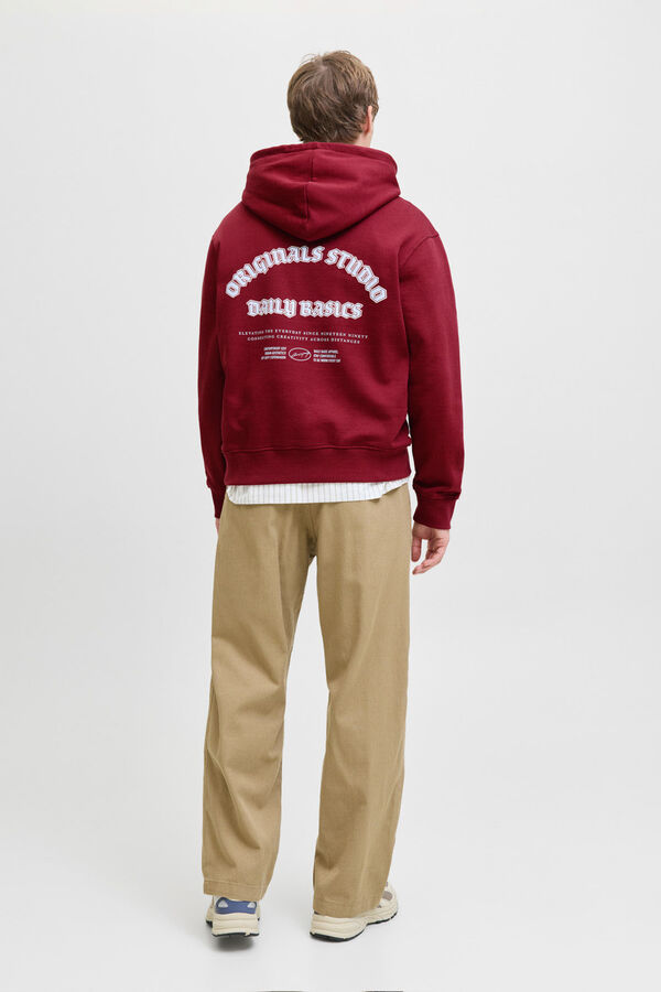 Jack & Jones Sudadera capucha original studio rojo