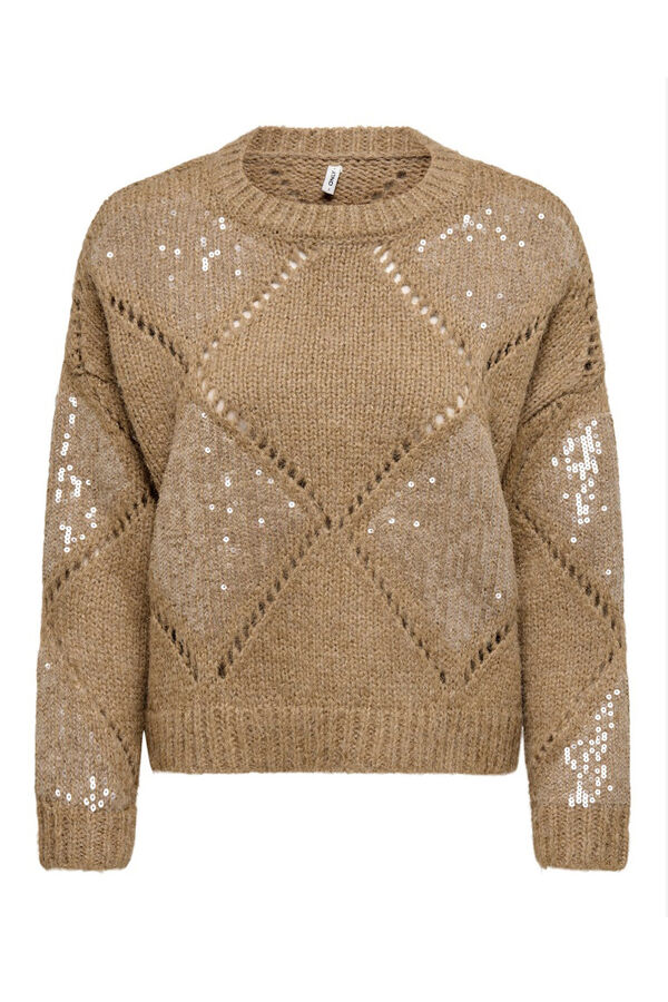 Only Camisola de lantejoulas cru