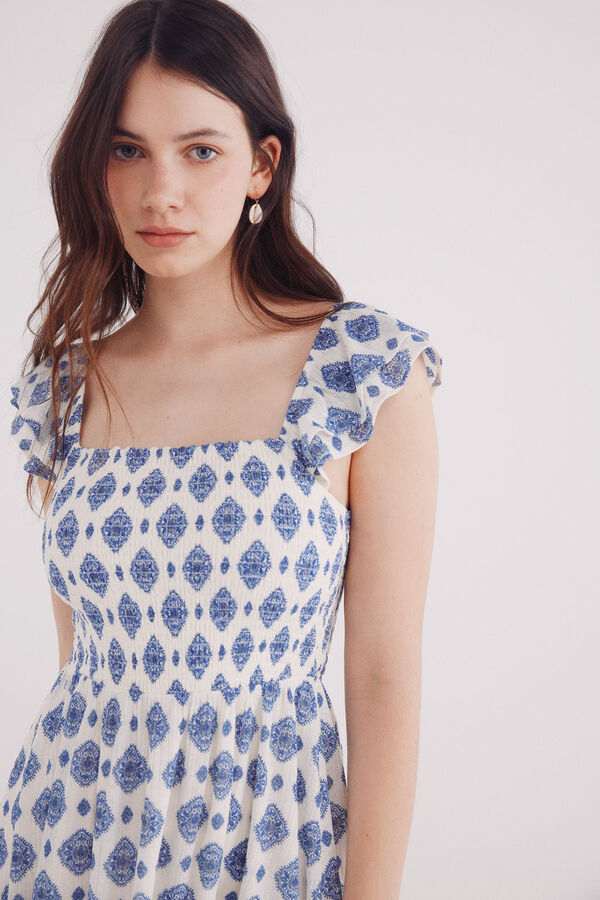 Springfield Vestido curto com estampado geom&eacute;trica azul