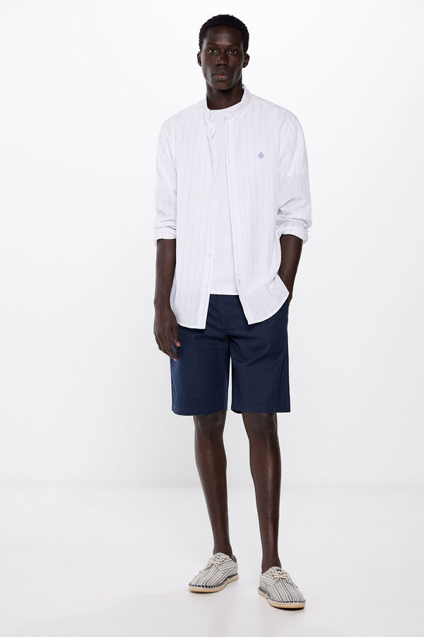 Springfield Bermuda lino comfort fit azul