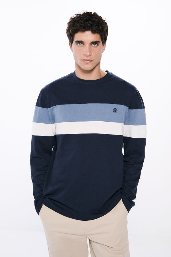 Springfield Camiseta manga comprida cortada azul