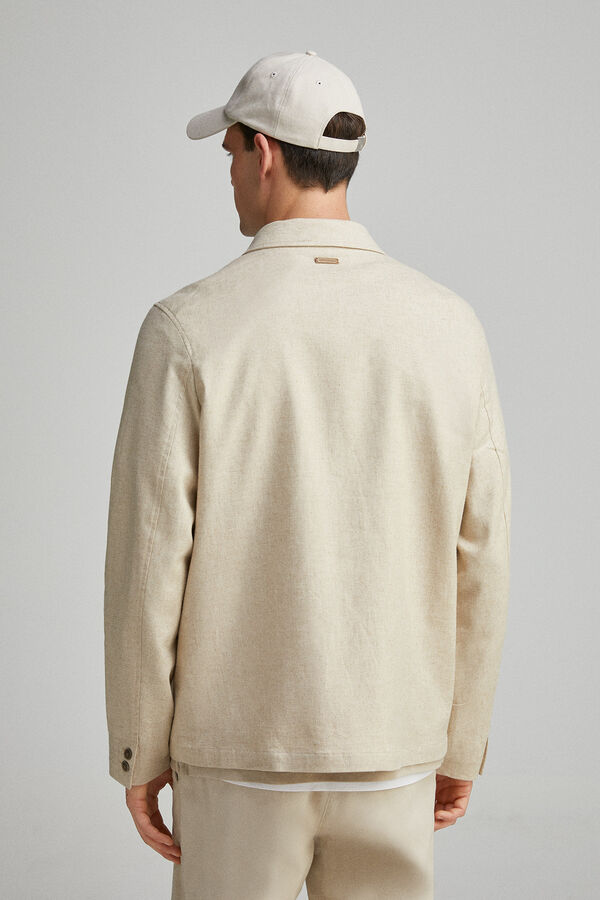 Springfield Camisa de linho-algodão bege