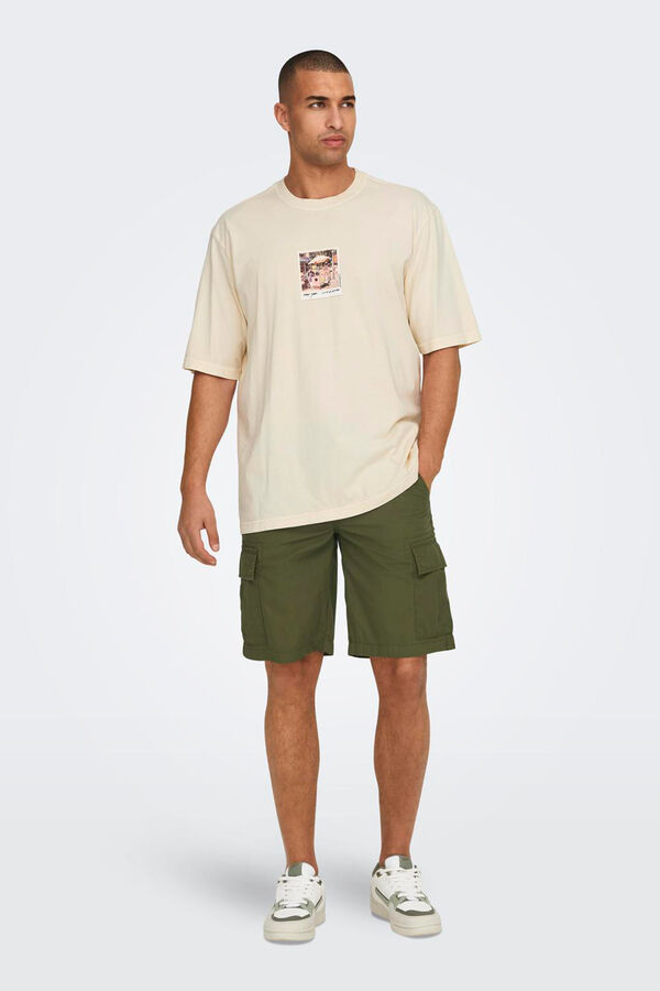 Only & Sons Camiseta manga curta com estampa nas costas branco