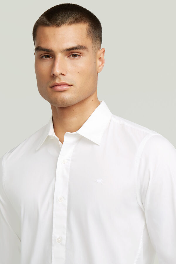 G-STAR Camisa entallada de manga larga blanco