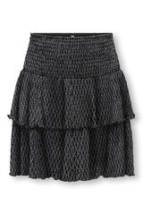 Only Girls Falda de capas con purpurina negro