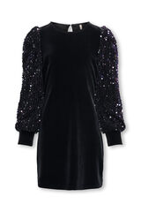 Only Girls Vestido curto de lantejoulas preto