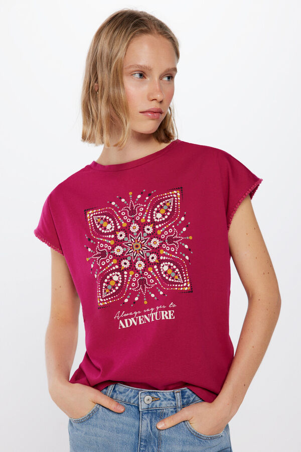 Camiseta azul con bolitas amarrillas talla XL