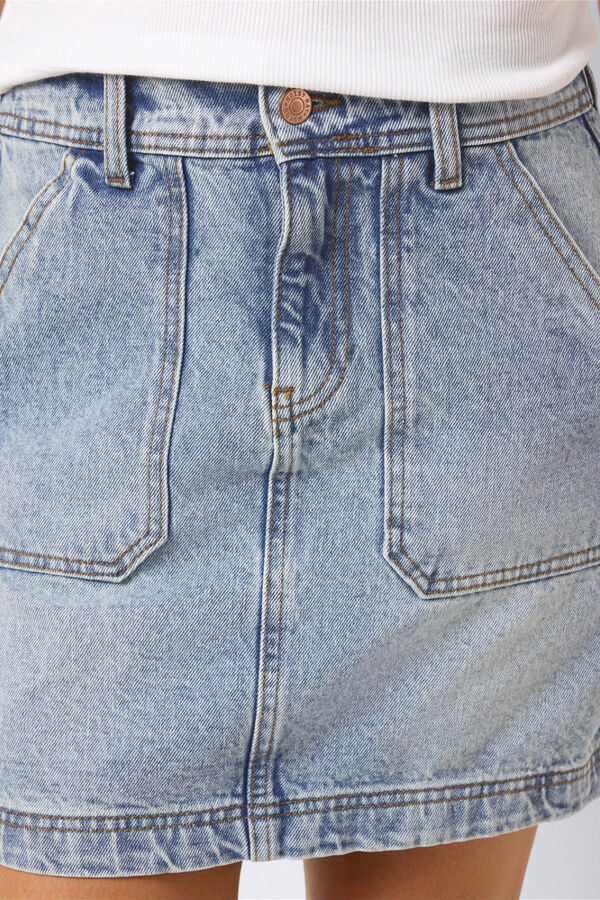 Noisy May Saia curta denim azul