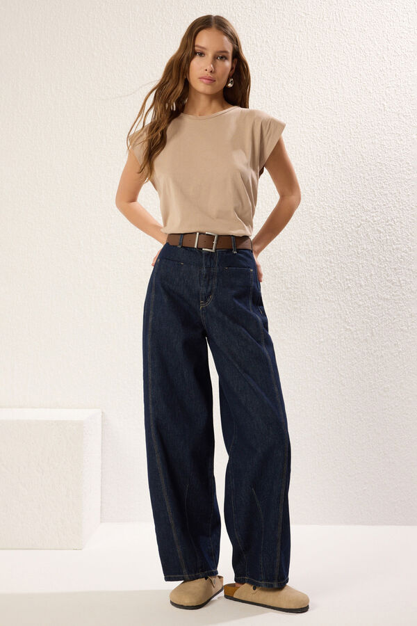 Trendyol Pantal&oacute;n vaquero holgado azul