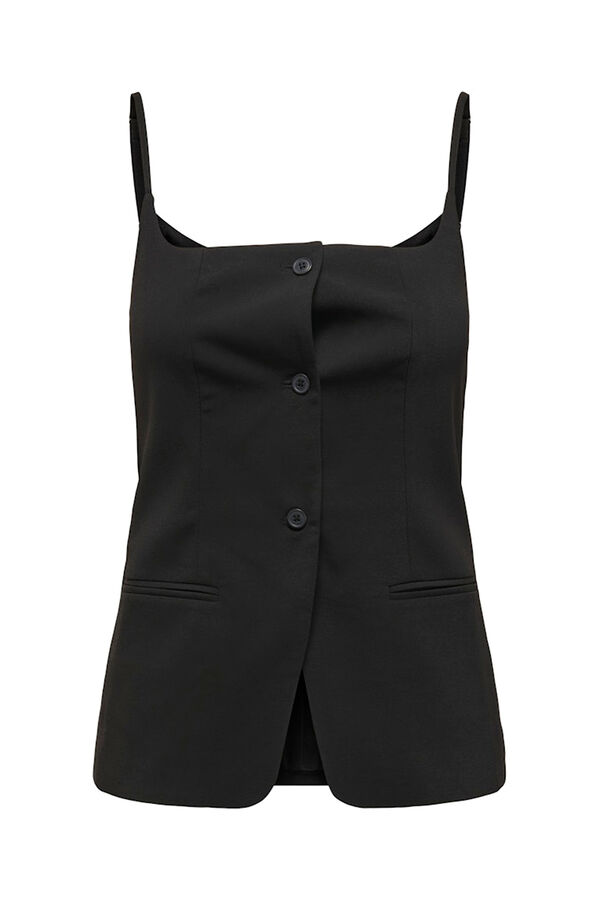 Only Colete abotoado preto