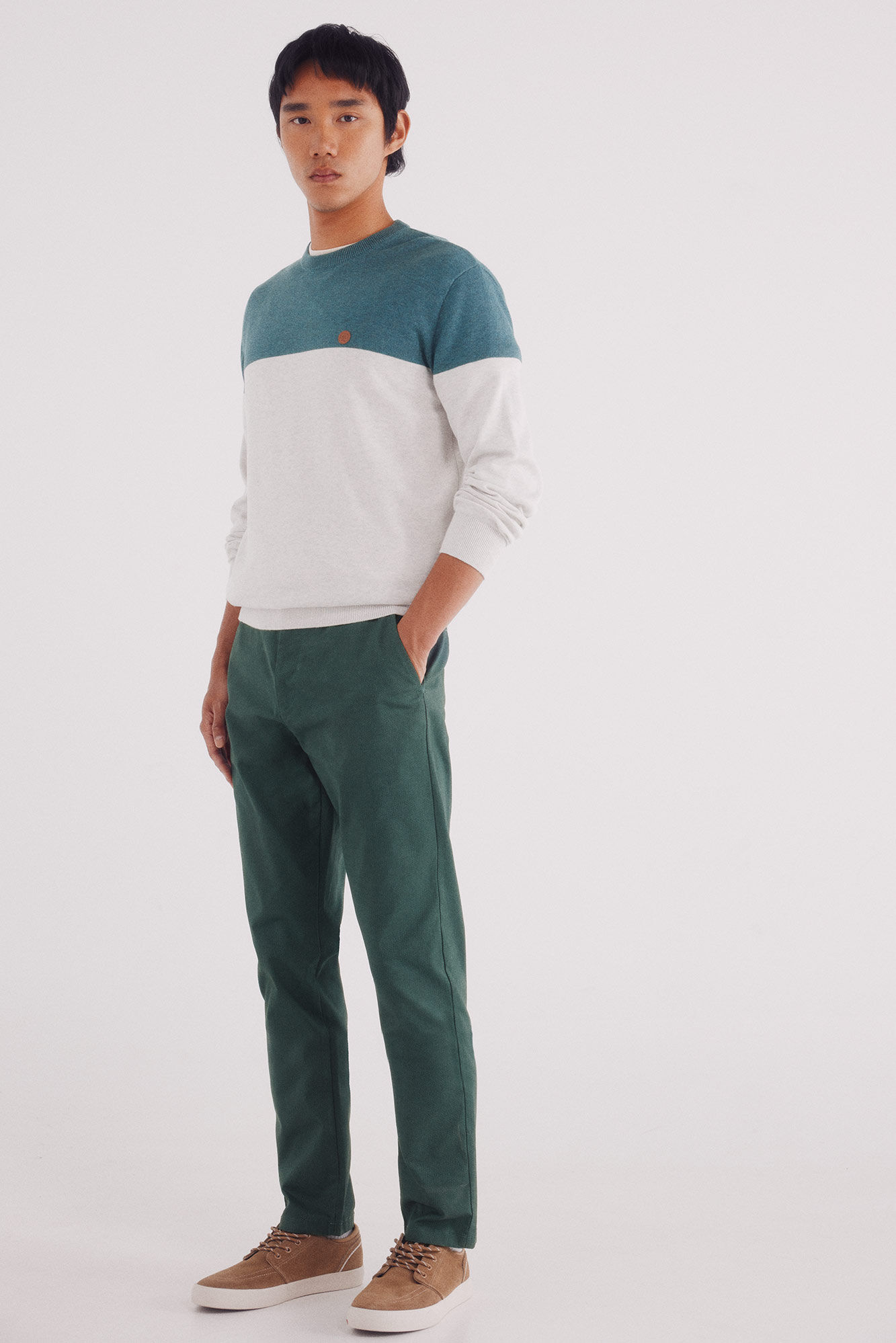 Springfield Cal&ccedil;a cal&ccedil;as chino slim fit com micro estampa