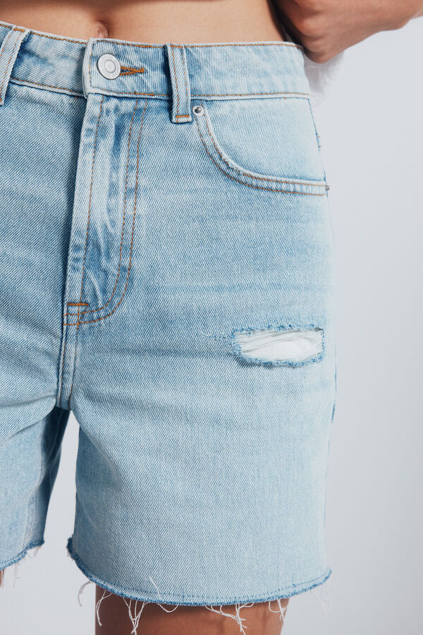 Springfield Shorts jeans rasgados azul
