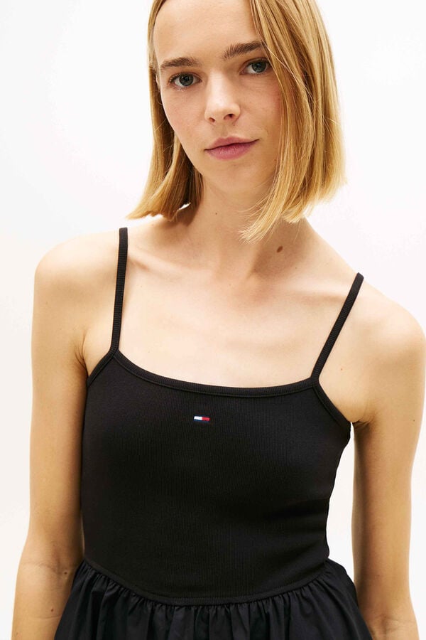 Tommy Jeans Vestido mini de tirantes negro