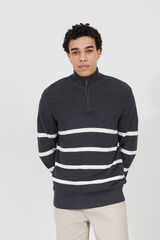 Brave Soul Camisola de malha às riscas cinzento