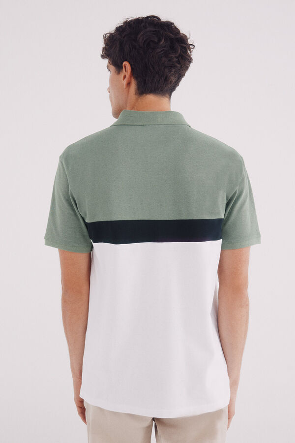 Springfield Polo piqu&eacute; bloques color slim fit verde