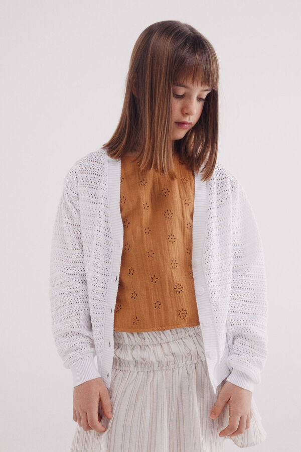 Springfield Kids Cardigan punto ni&ntilde;a blanco