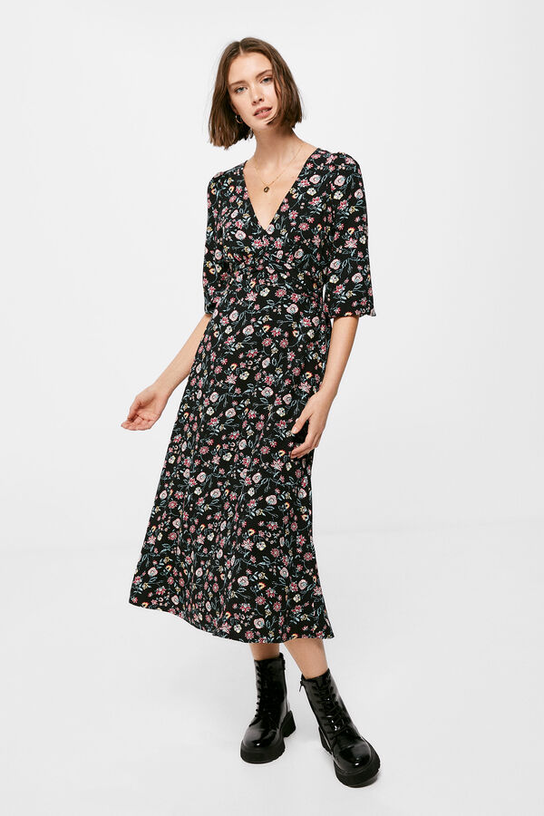 Springfield Vestido Midi Estampado Flores verde