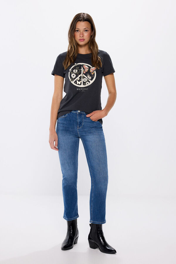 Springfield Camiseta gr&aacute;fica algod&oacute;n gris