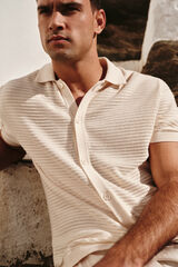 Springfield Cardigan manga corta cuello polo blanco