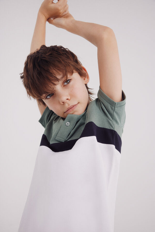 Springfield Kids Pólo color block de menino verde