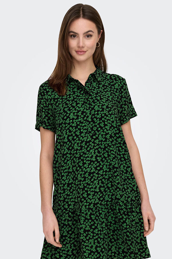 JDY Vestido camisero corto verde