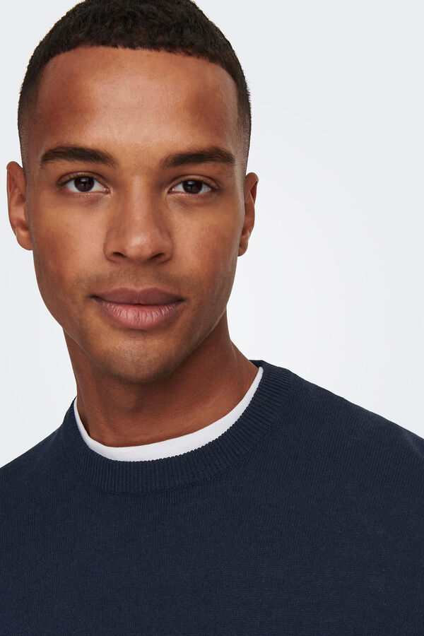 Only & Sons Jersey cuello redondo azul