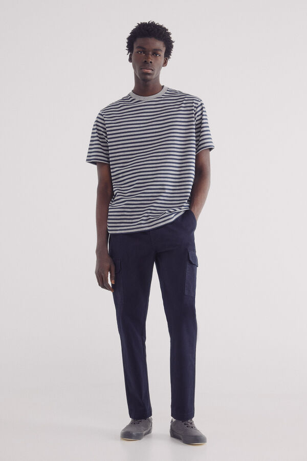 Springfield riscas estampada listrada cinzento