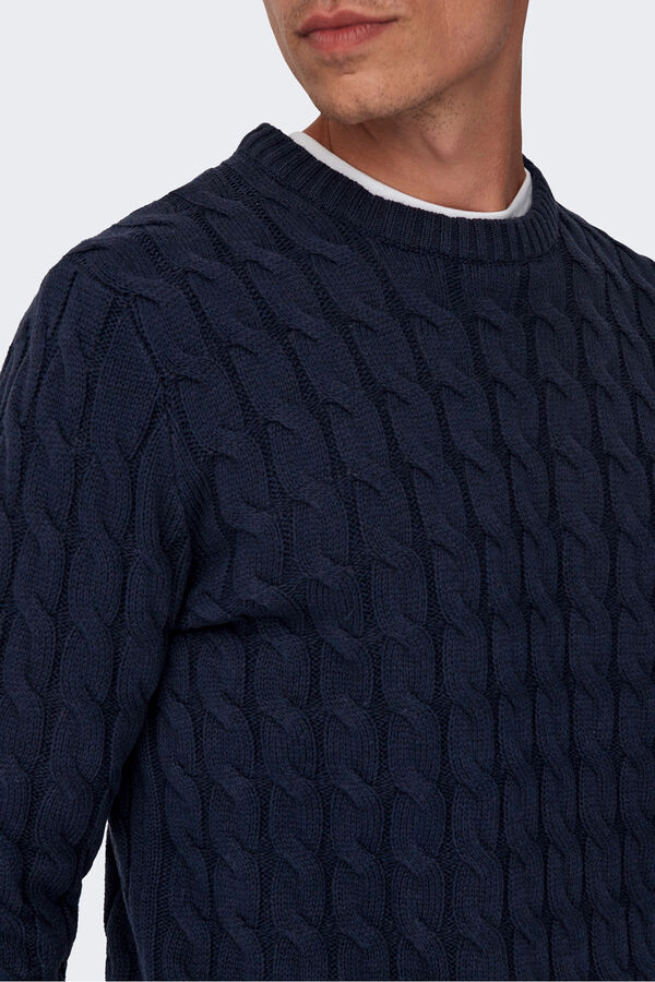 Only & Sons Camisola de gola redonda azul