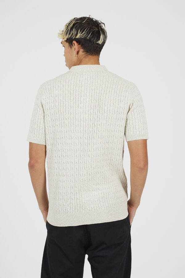 Brave Soul Camisa p&oacute;lo de malha com manga curta bege