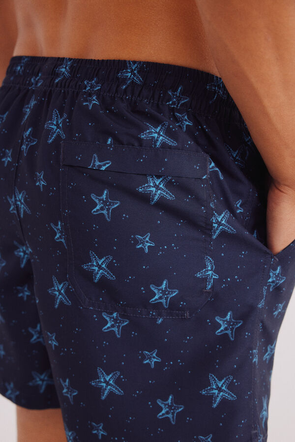 Springfield Ba&ntilde;ador estampado estrellas azul