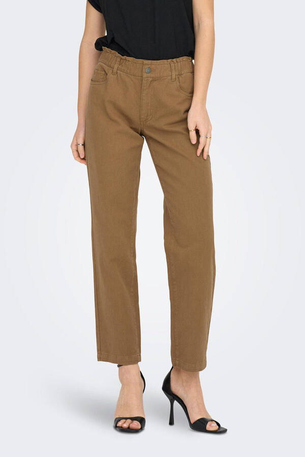 Springfield Pantalón paperbag beige