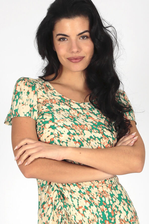 Brave Soul Vestido estampado de manga corta estampado