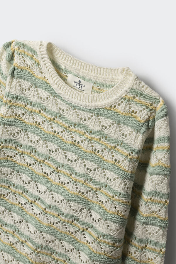 Springfield Kids Jersey rayas finas ni&ntilde;a verde