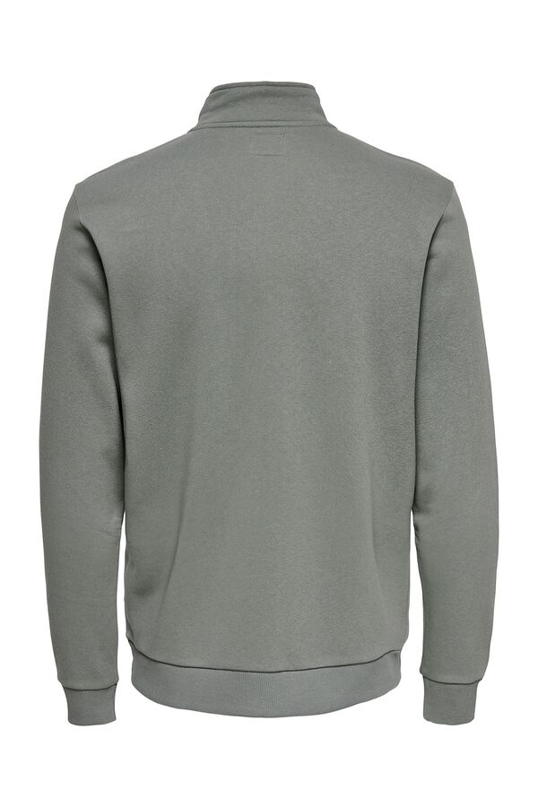 Only & Sons Sudadera regular con cremallera gris