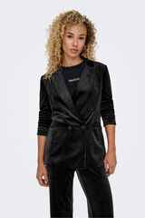 Only Blazer de veludo trespassado preto