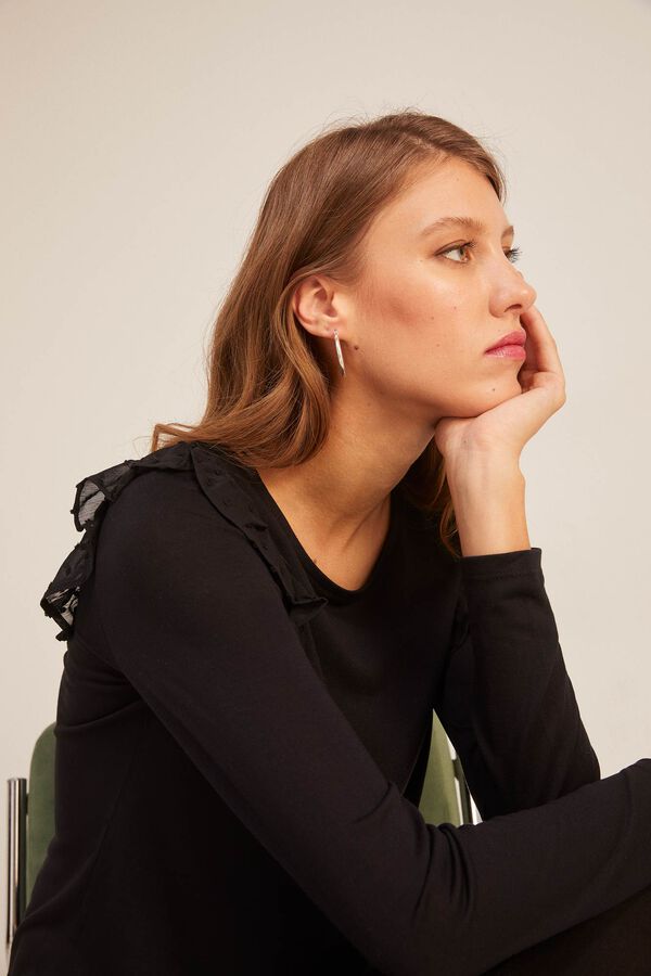 Springfield Camiseta Volantes Plumeti negro