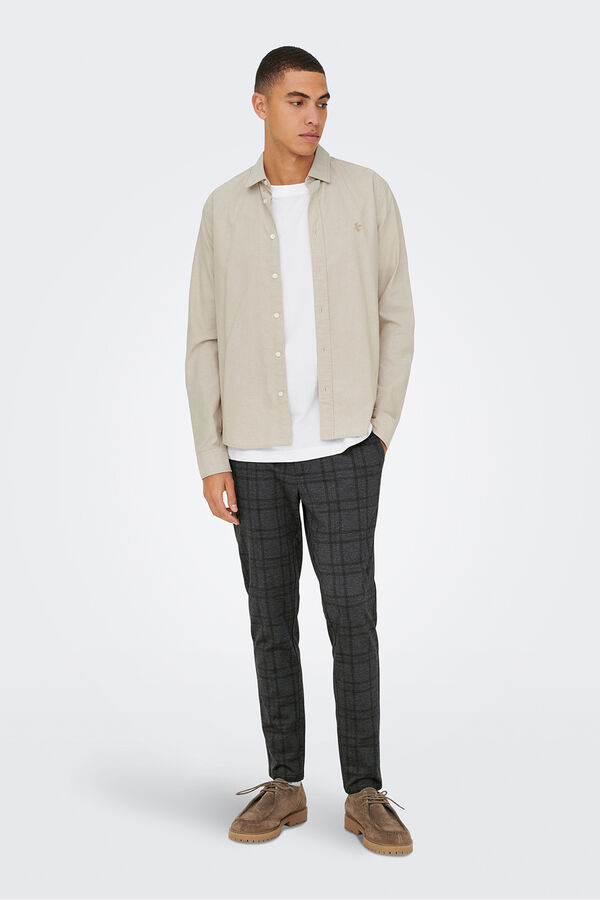 Only & Sons Camisa manga larga gris
