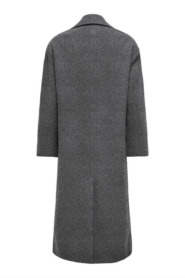 Only Abrigo largo abotonado gris