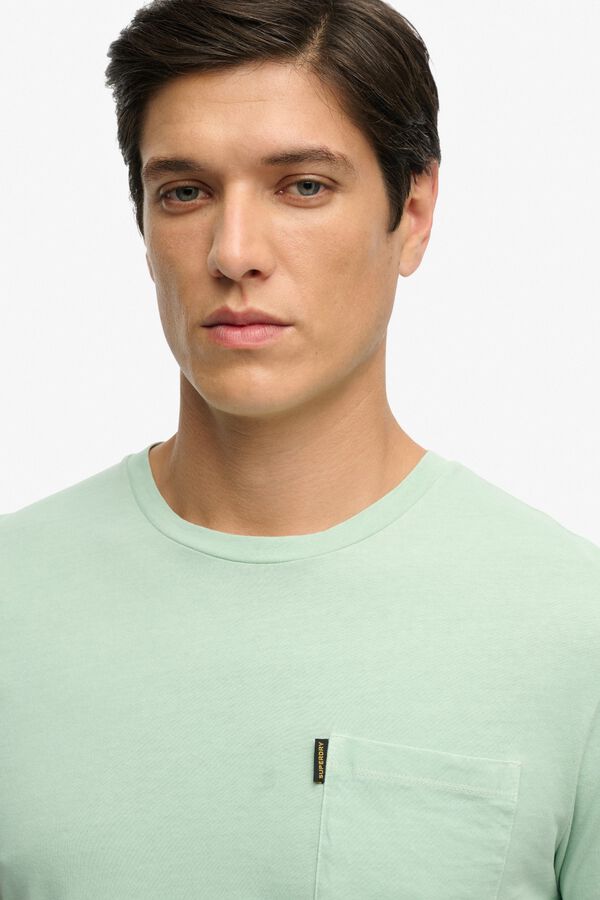 Superdry T-shirt manga curta b&aacute;sica com bolso verde