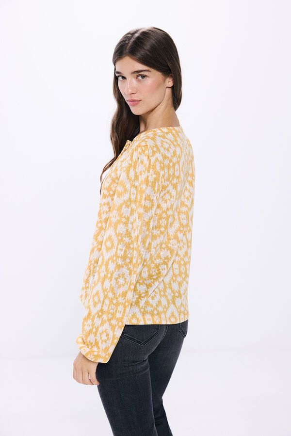 Springfield Blusa estampado &eacute;tnico amarillo