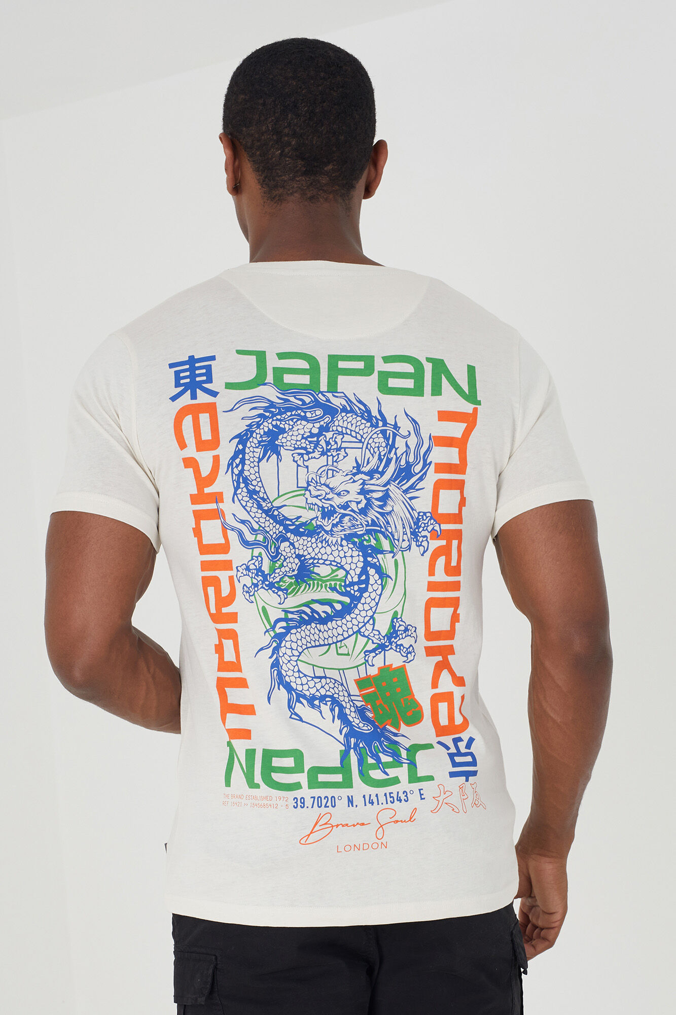 Brave Soul T-shirt estampada nas costas