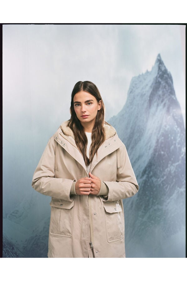 Springfield Parka capucha 2 en 1 repelente al agua beige