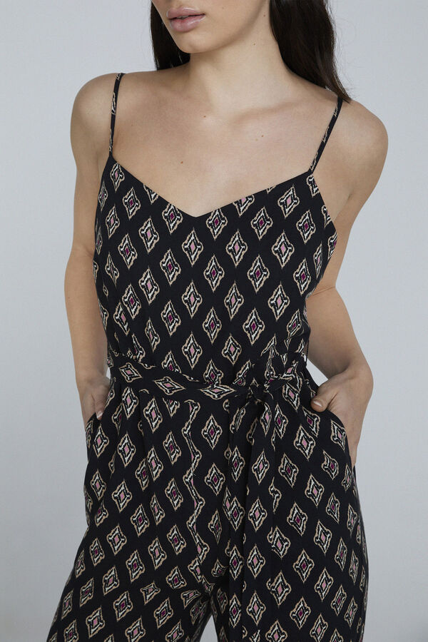 Only Mono largo estampado tirantes negro