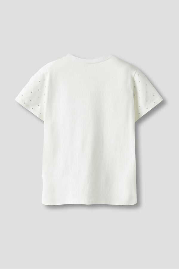 Name It Camiseta de brillo de ni&ntilde;a blanco